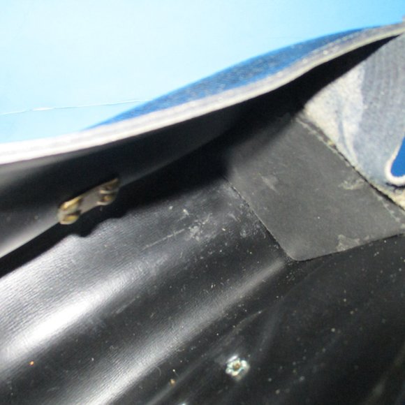 *Vintage Black Patent Croc Petite Box Satchel - Picture 7 of 7